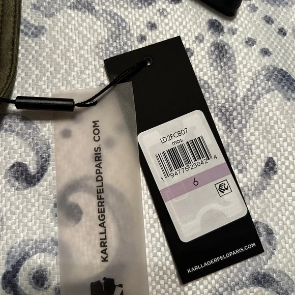 NWT Karl Lagerfeld Army Green dress with belt, Sz 6 - Picture 4 of 4